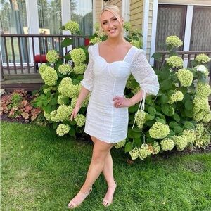 VICI White Long Sleeve Mini Dress